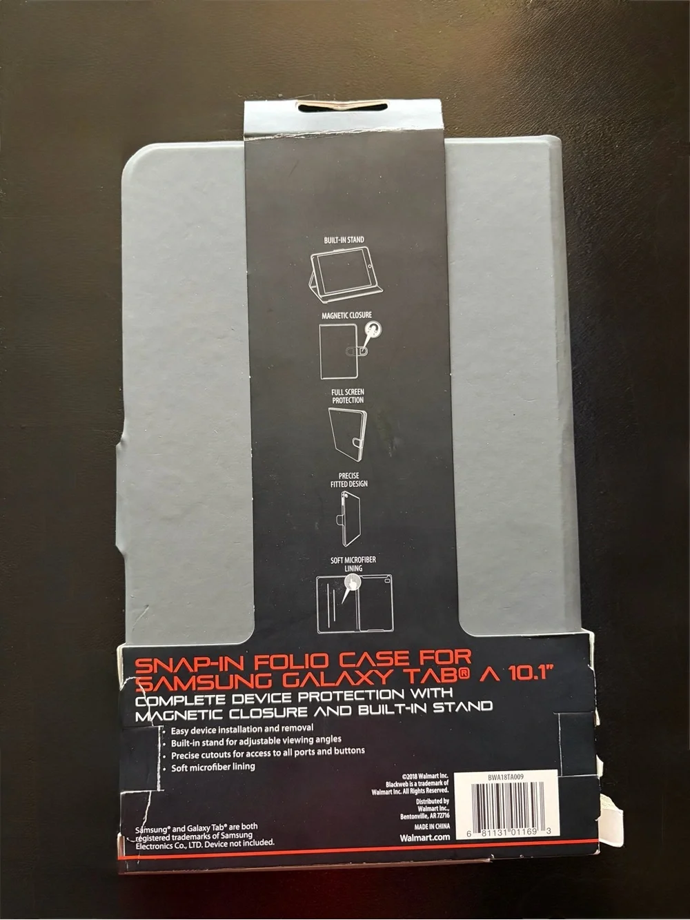 Blackweb Gray Snap-In Folio Case for Samsung Galaxy Tablet